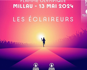 La flamme olympique au Camping 2 Rivières à Millau en Aveyron